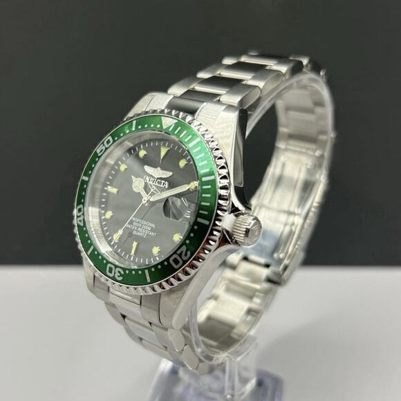 Invicta Pro Diver Men’s Watch-37.5mm, Steel (48725) Green Bezel– NEW main image 4